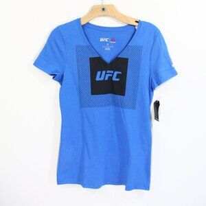 Reebok Women UFC Tee shirt New Small Short Sleeve Blue Slim Fit